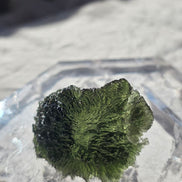 Large 25.16g natural green Moldavite from Malý Chlum, Czech Republic with deep sculpted surface