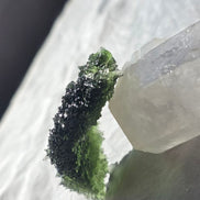 Large 25.16g natural green Moldavite from Malý Chlum, Czech Republic with deep sculpted surface