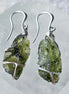 Raw Moldavite earrings with 2.31 g natural Moldavites from Vrábče in handcrafted tin alloy settings