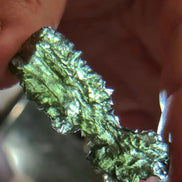 Natural green Ježkovna moldavite from Besednice, 3.9g, with a sculpted surface